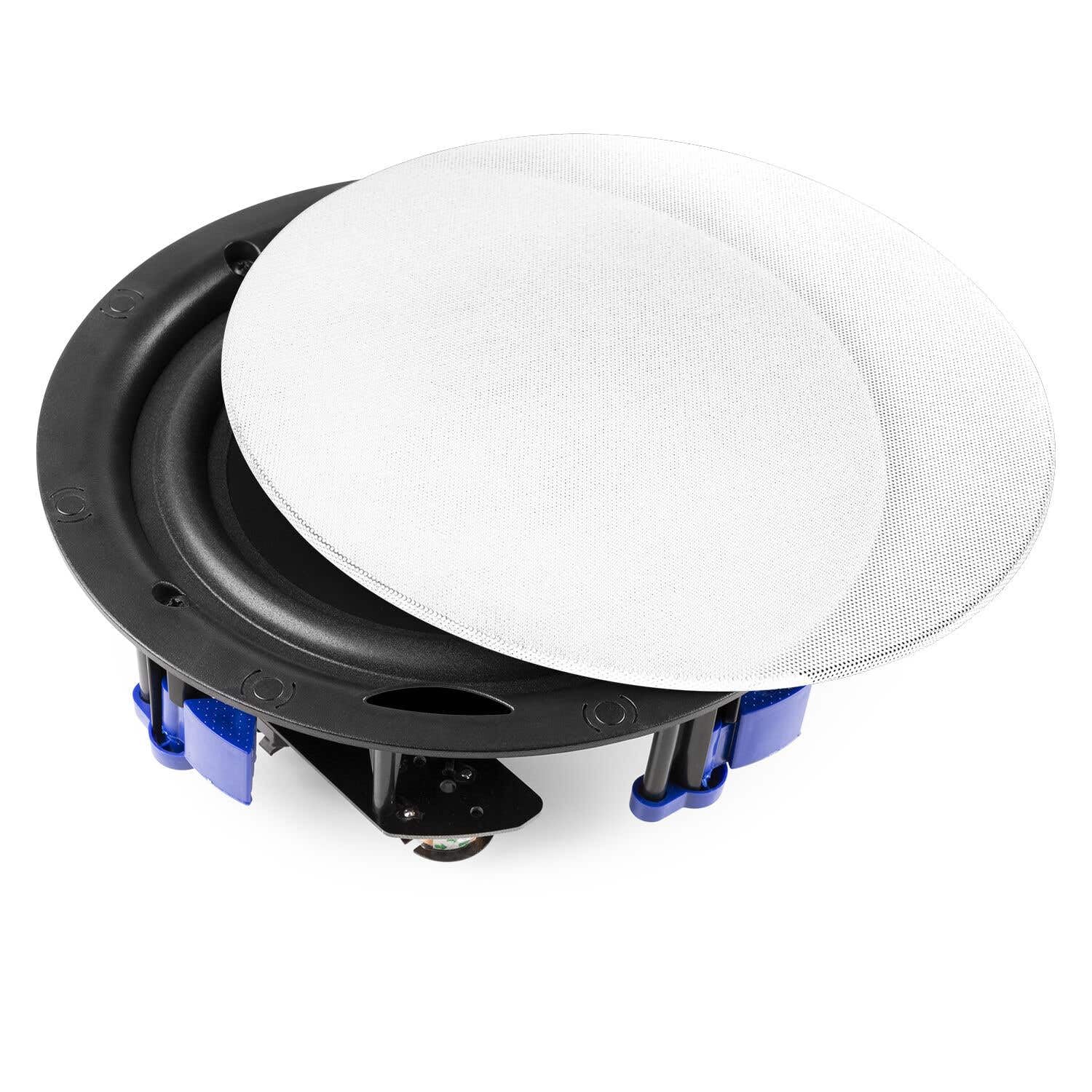 Power Dynamics B100W Bluetooth Deckenlautsprecher 4er Set - 4X Einbaulautsprecher 6,5" Weiß – 100 Watt Verstärker Weiß – Unterputzradio, 55mm Tief - Radio, USB & SD für Wohnzimmer, Büro, Gastro