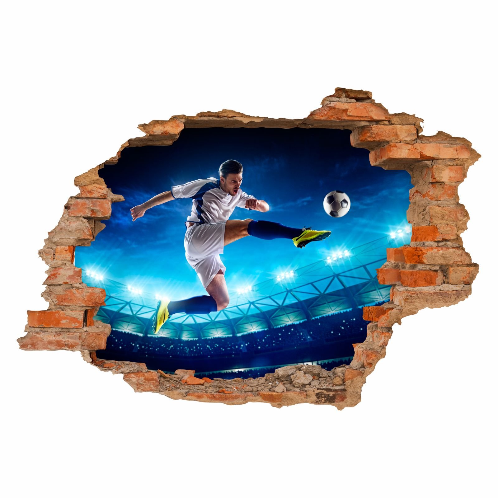 nikima 032 - Adesivo da parete, motivo calciatore, per cameretta dei bambini, dimensioni 1500 x 1000 mm