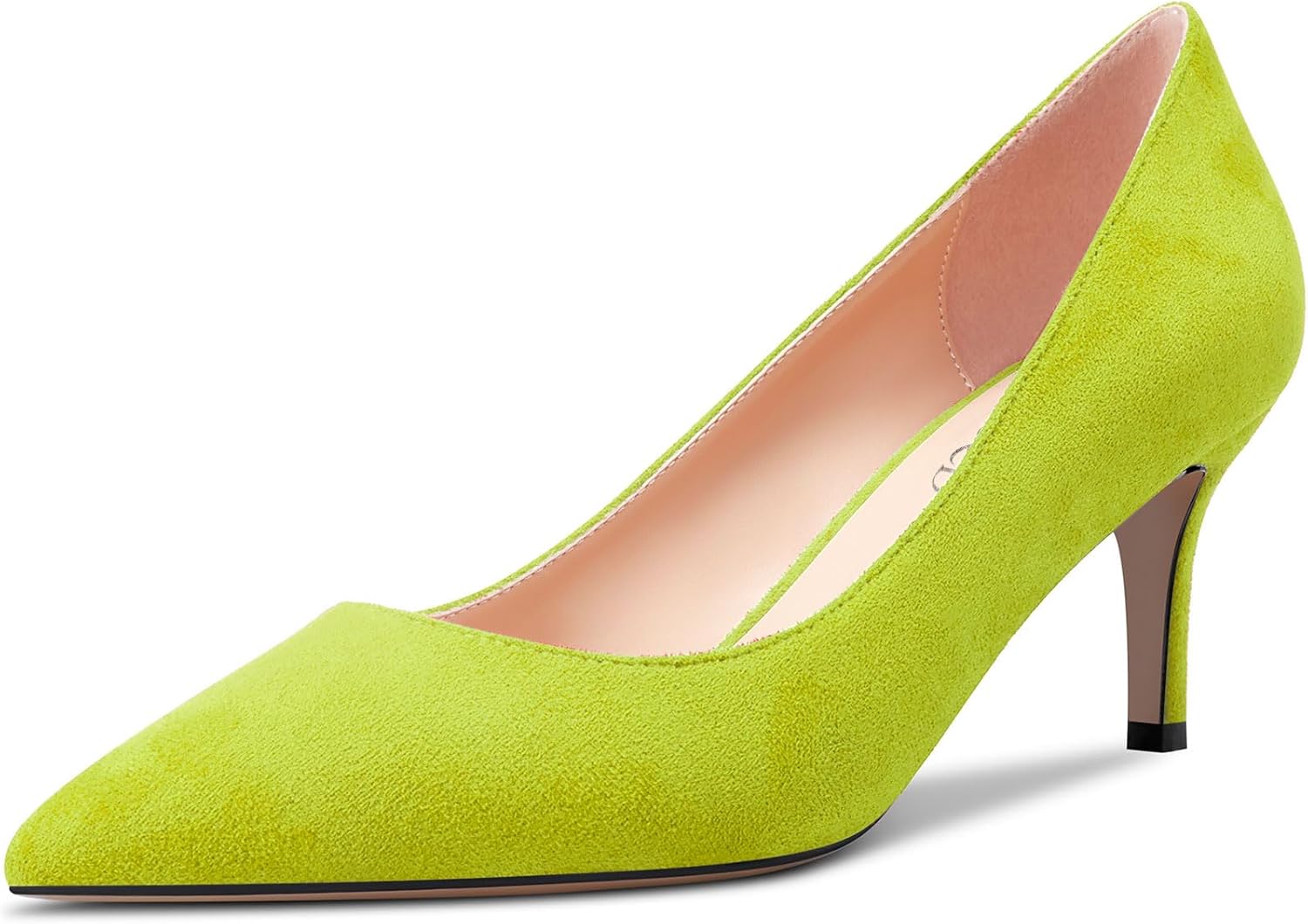 TNYNFBEB Womens Mid Heel Close Pointed Toe Summer Pumps Slip-on Prom Party Cute Basic Classic 2.6 Inches Heels