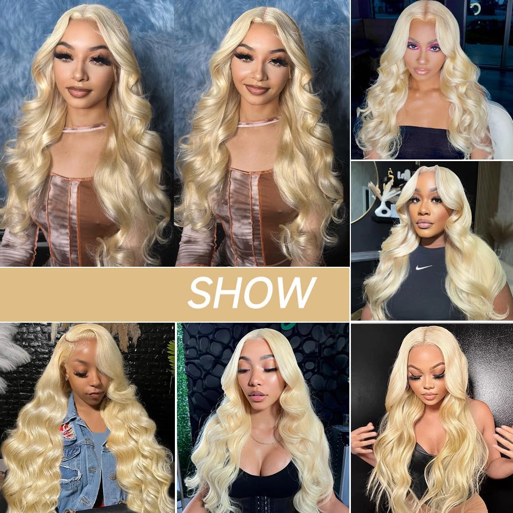 Hxxcoup 30 32 34 Inch #613 Blonde Body Wave Human Hair Bundles Weave 3 Bundles Total 300g Unprocessed Virgin Remy Double Weft Human Hair Extension - Image 2