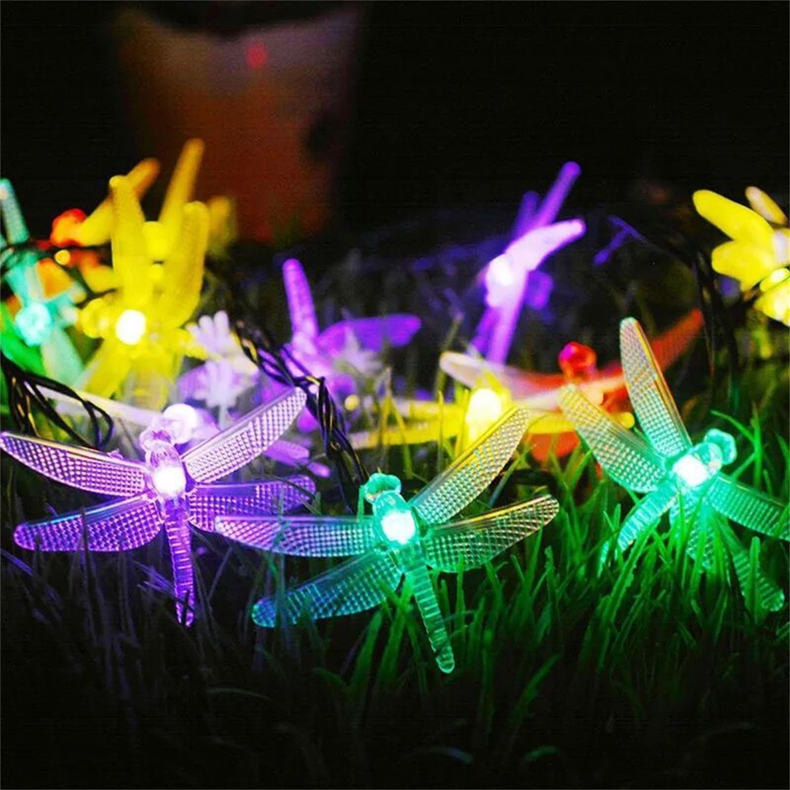 Mateju LED Lichterkette Außen Solar, Solar Lichterkette Aussen mit Fernbedienung 8 Modi Solarlichterkette Outdoor für Innen, Garten, Terrasse, Balkon, Hochzeit (Libelle Farbe,32M/300LED)