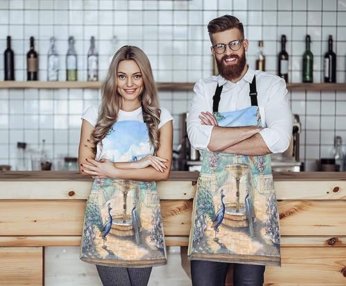 Miniatura 4 de EKOBLA Delantales de pájaros Pintura de acuarela Flor Animal Pequeña rama Arte Delantal