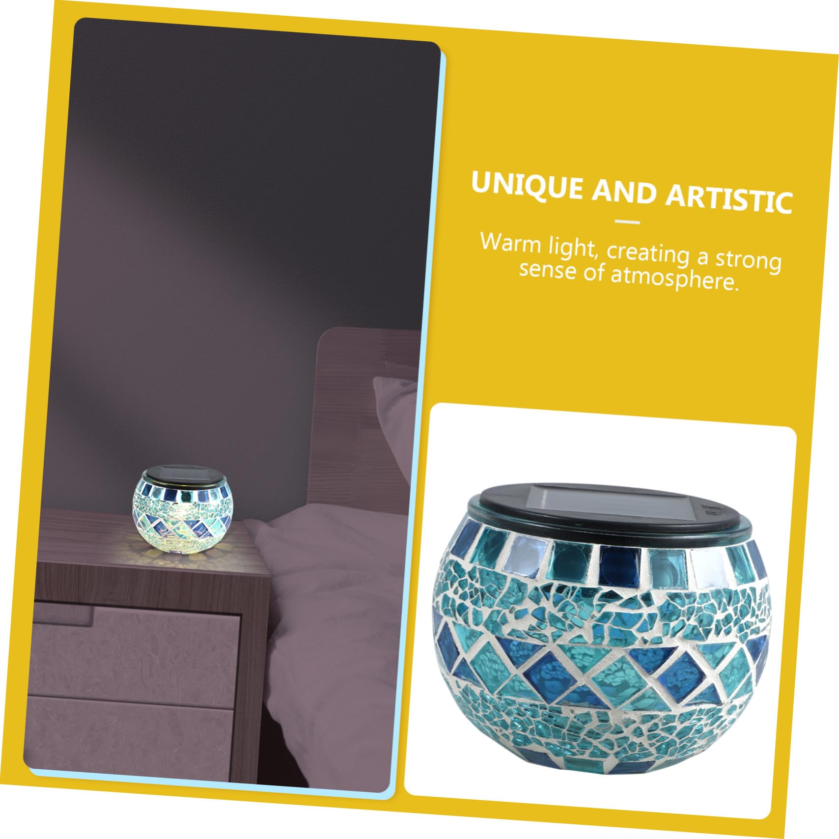 Luce Solare LED Decorativa per Esterni Giardino e Cortile Lampada da Prato Solare a Batteria Effetto Artistico in Vetro Blu