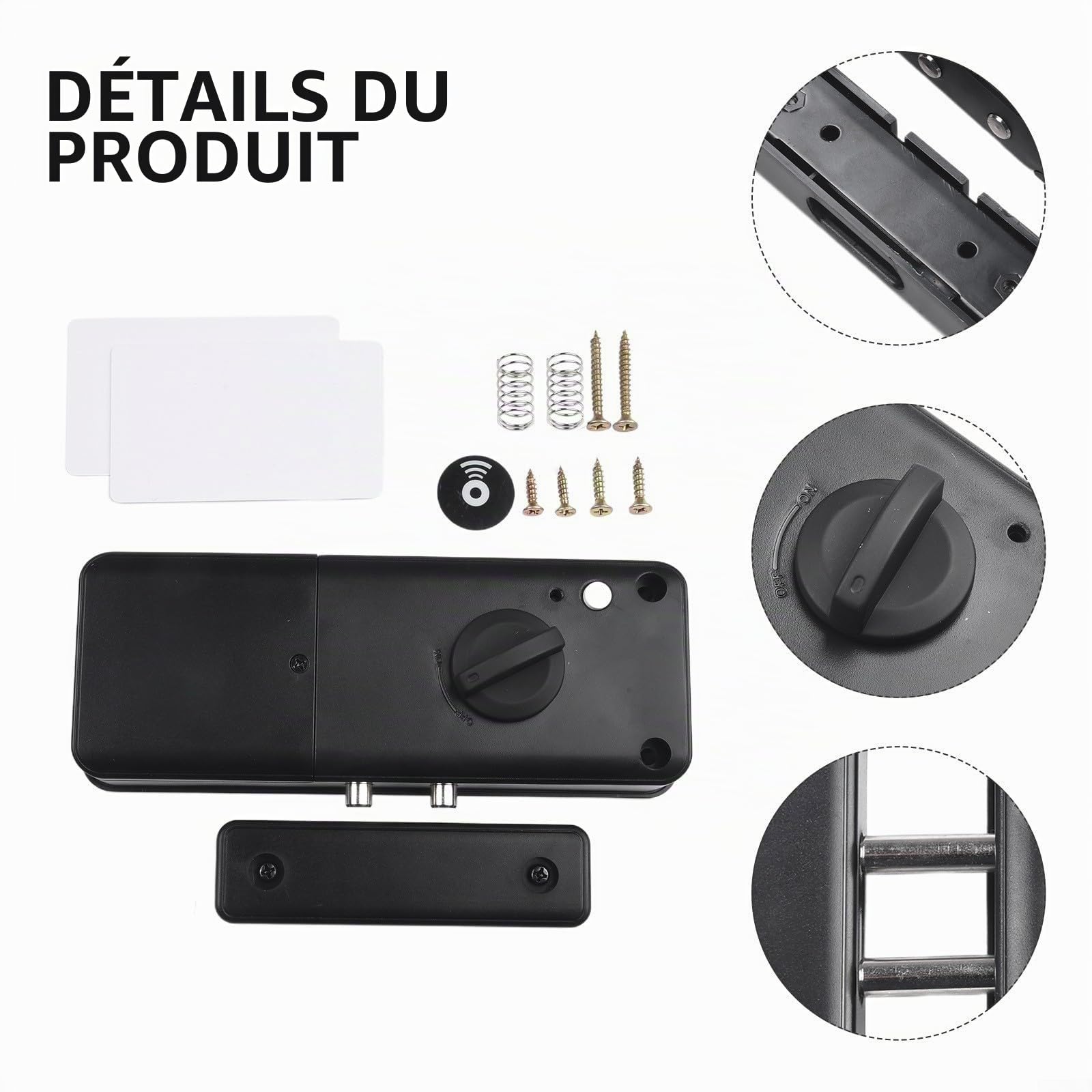 Protégez l'entrée de votre maison avec une serrure de porte invisible intelligente qui se connecte facilement à l'application TTlock (Argent)