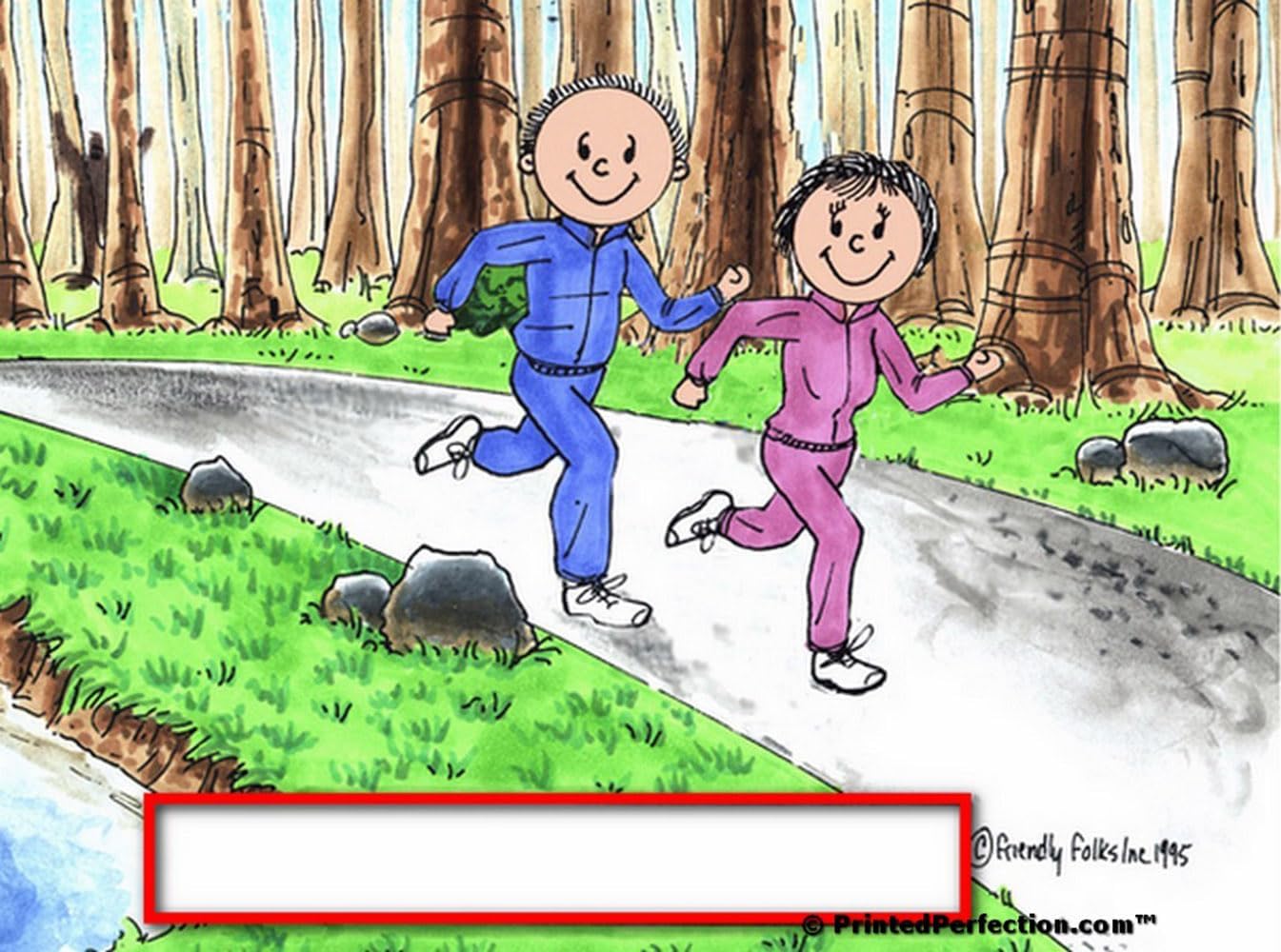 Personalized Jogger Couple Drink Set of 4 Coasters - Great Gift!