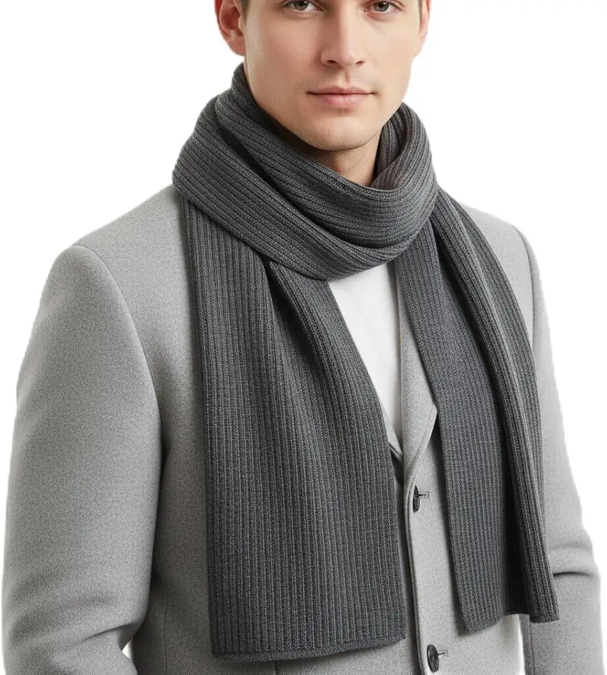Cachecol Masculino de Lã Inverno Quentinho, Sofisticado e Perfeito para Looks Urbanos