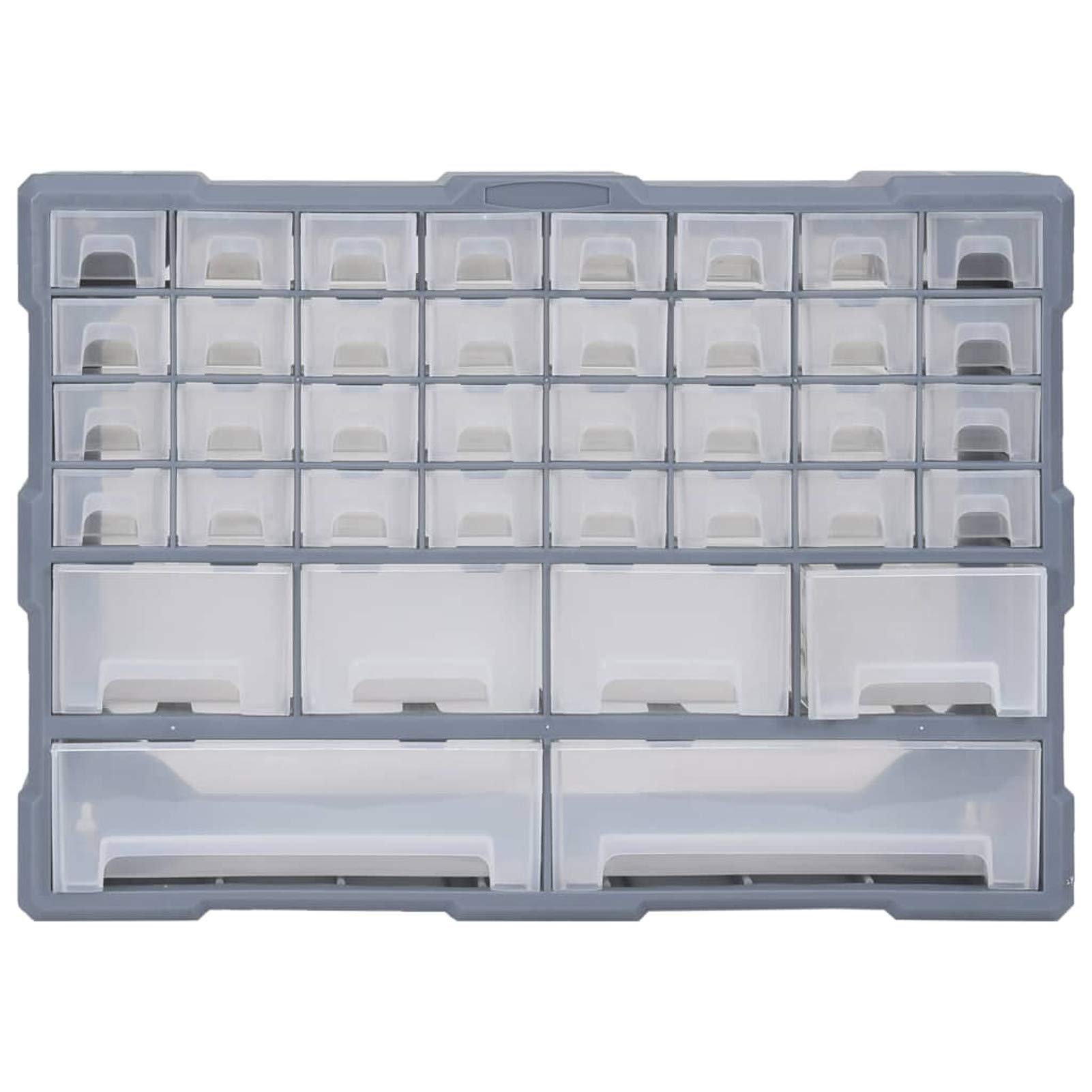 40 Organizador de gabinete de Almacenamiento con cajones múltiples, Organizador Caja de Herramientas de Garaje para el hogar Tornillo de uñas DIY Craft Hobby, 52x16x37.5 cm Gris