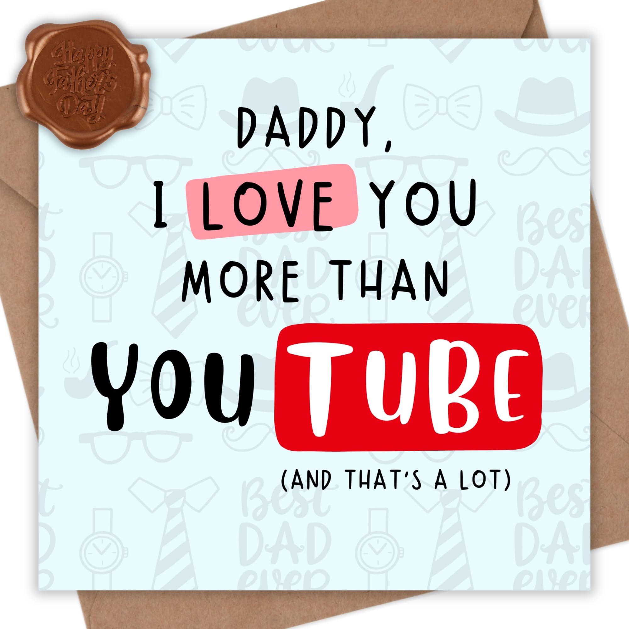CCAMSSELY Funny Fathers Day Card - Father's Day Card for Dad from Son Daughter Kids - 6x6 inch