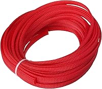Vista 9 de Bettomshin 1Pc 16.4Ft(5m) Cable Management Sleeve, 5/16"(8mm) Width PET Red Cord Protector, Wire Loom Tube Insulated Split Sleeving for USB Cable