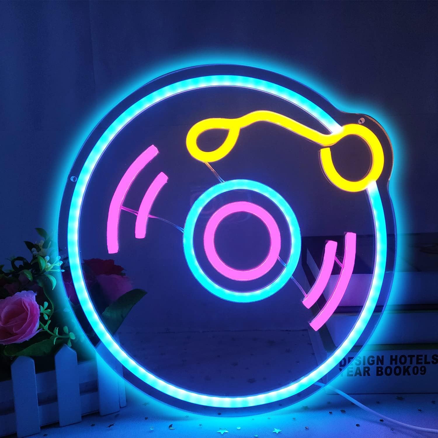 LED Neon Signs Lips Mountain Beauties Back Neon Signs Acrylic LED Lights with Hanging Chain Light Up Sign for Wall Decor Bedroom Decorations Home Weeding Party Decor 5V USB Operated Dimmable