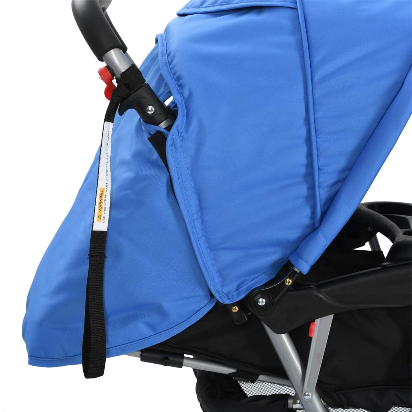 Carrito para dos bebé, MOONAIRY Cochecito Bebe, Coche Bebe, Baby Stroller,s tandem azul y negro de acero