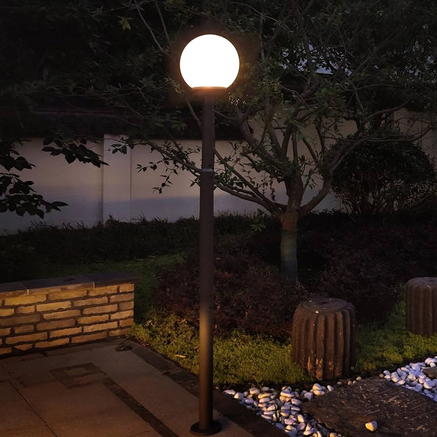 Amazon.co.jp: GWSOLAR ソーラーボール・アルミポールライト【高