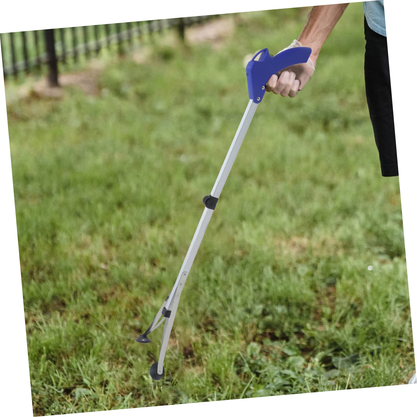 CALLARON 2pezzi Pinza Rifiuti Pieghevole in Di Alluminio Strumento Per Raccogliere Rifiuti Da Giardino Estendibile Per Evitare Di Piegarsi Adatto Per Uso Ed