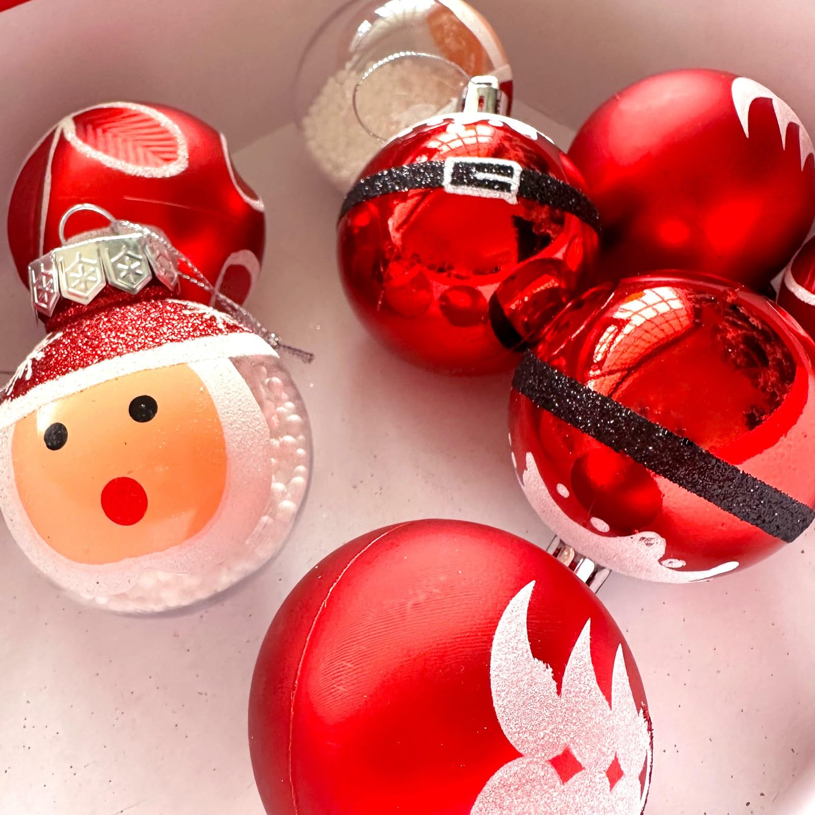 Adornos Navideños de Bolas Decoraciones navideñas Bola Transparente galvanizada de 6 cm y 9 Piezas para árbol de Navidad, Fiestas, Bodas