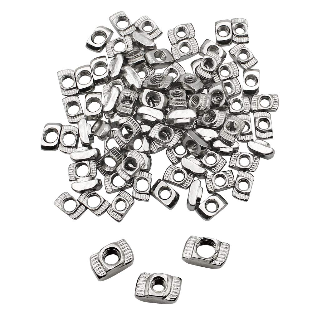 180 Pcs TSlot Nut Carbon Steel NickelPlated T Slot Fastener Nut M3 M4