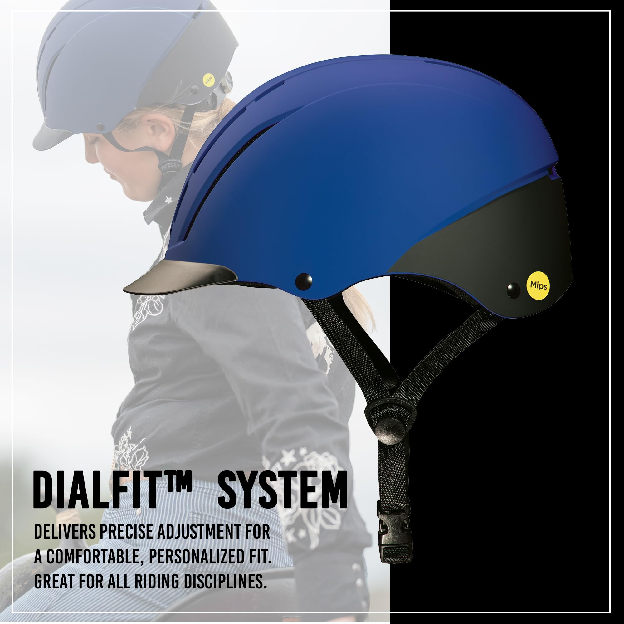 Troxel Uni – Casco de equitación Spirit con tecnología MIPS, Color Azul Marino Duratec, Talla pequeña
