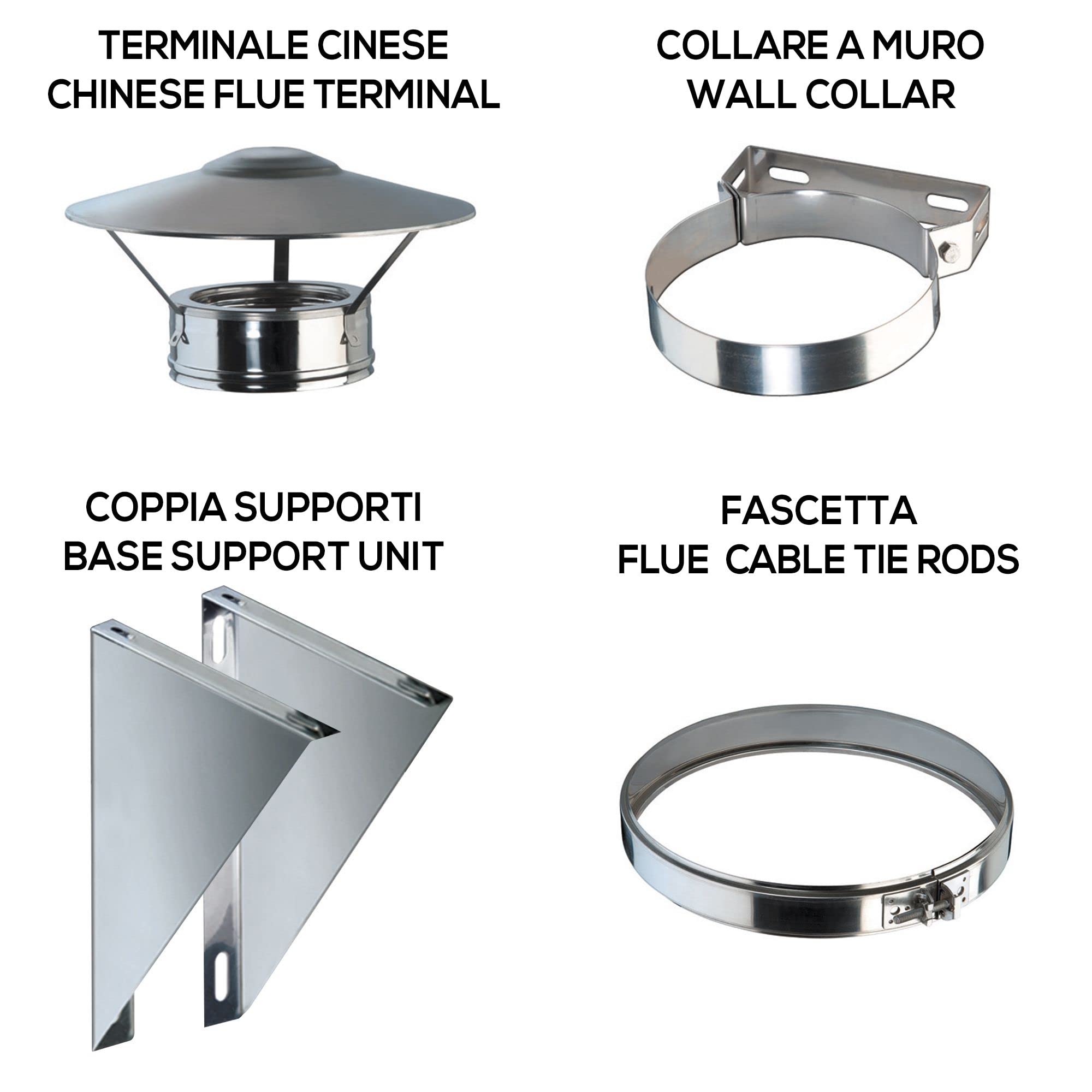 Kit Fumi Diametro 150 con Doppia Parete in Acciaio Inox DW25, Altezza 7,1m, Kit Stufa a Pellet, Canna Fumaria Coibentata Doppia Parete con Lana Di Roccia 150 | Brico Kit