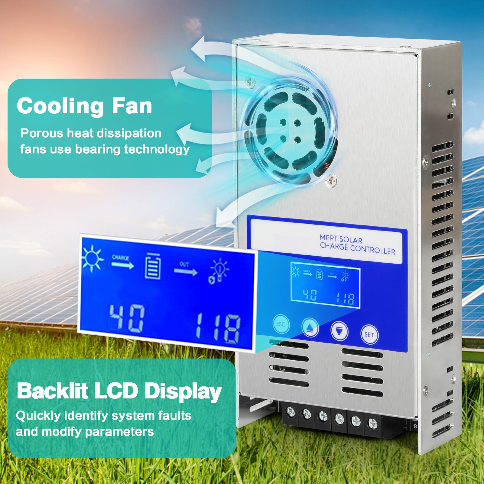 Régulateur De Panneau Solaire Contrleur De Solaire MPPT, Contre Les
