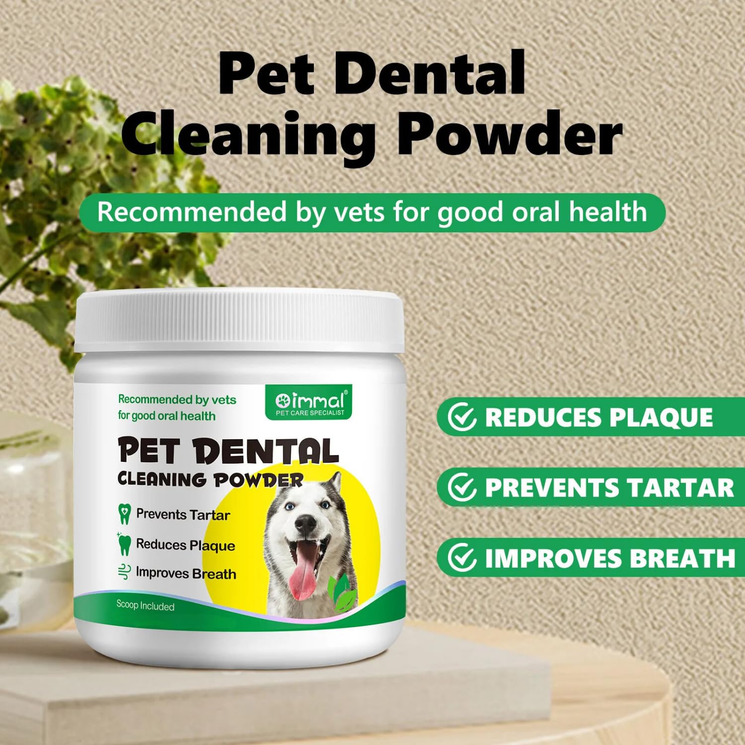 Sanrik Plaque Off Remover For Dogs 120g Natural Dog Teeth Cleaning Product, Dog Dental Care with Probiotics - Image 2