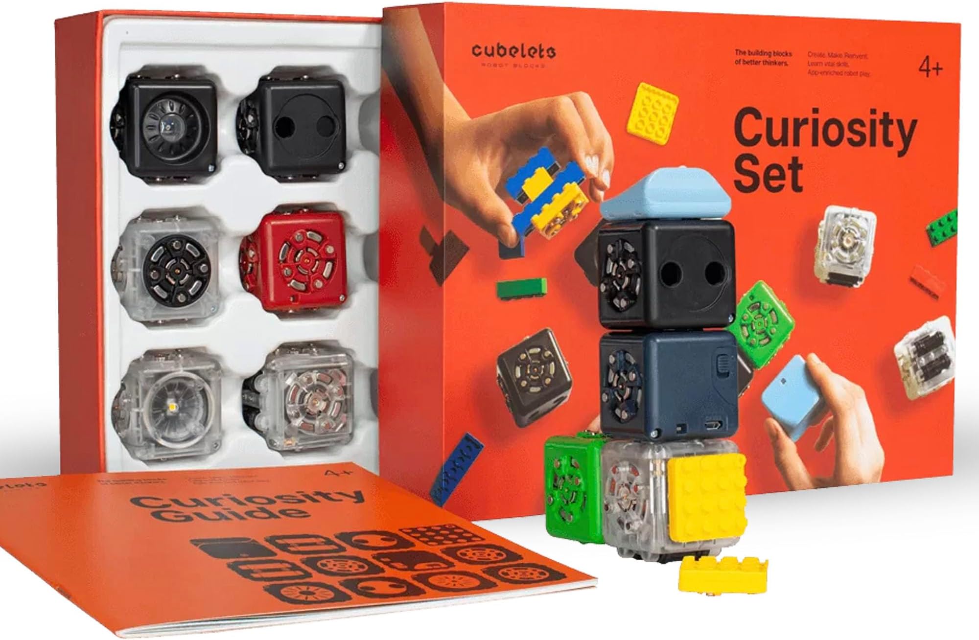 Modular Robotics Robot Blocks with 11 Robot Cubes - Curiosity Set for Home Robotics Kit - Kids STEM Kits - Kids Engineering Kit