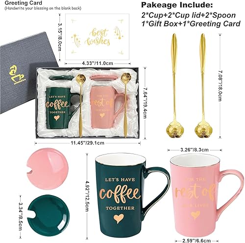 Miniatura 8 de Juego de tazas de regalo de boda para recién casados Mr and Mrs  Let's Have Coffee Together for the Rest of Our Lives  Regalos de despedida de