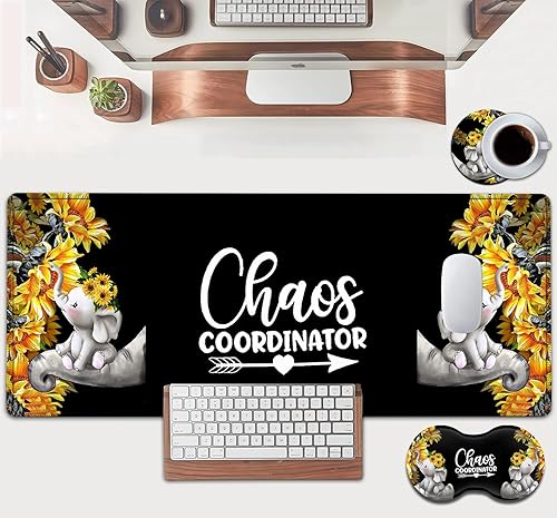 Alfombrilla de mouse grande color rosa, alfombrilla de escritorio de oficina extendida, 31.5 x 11.8 pulgadas, soporte ergonómico de espuma