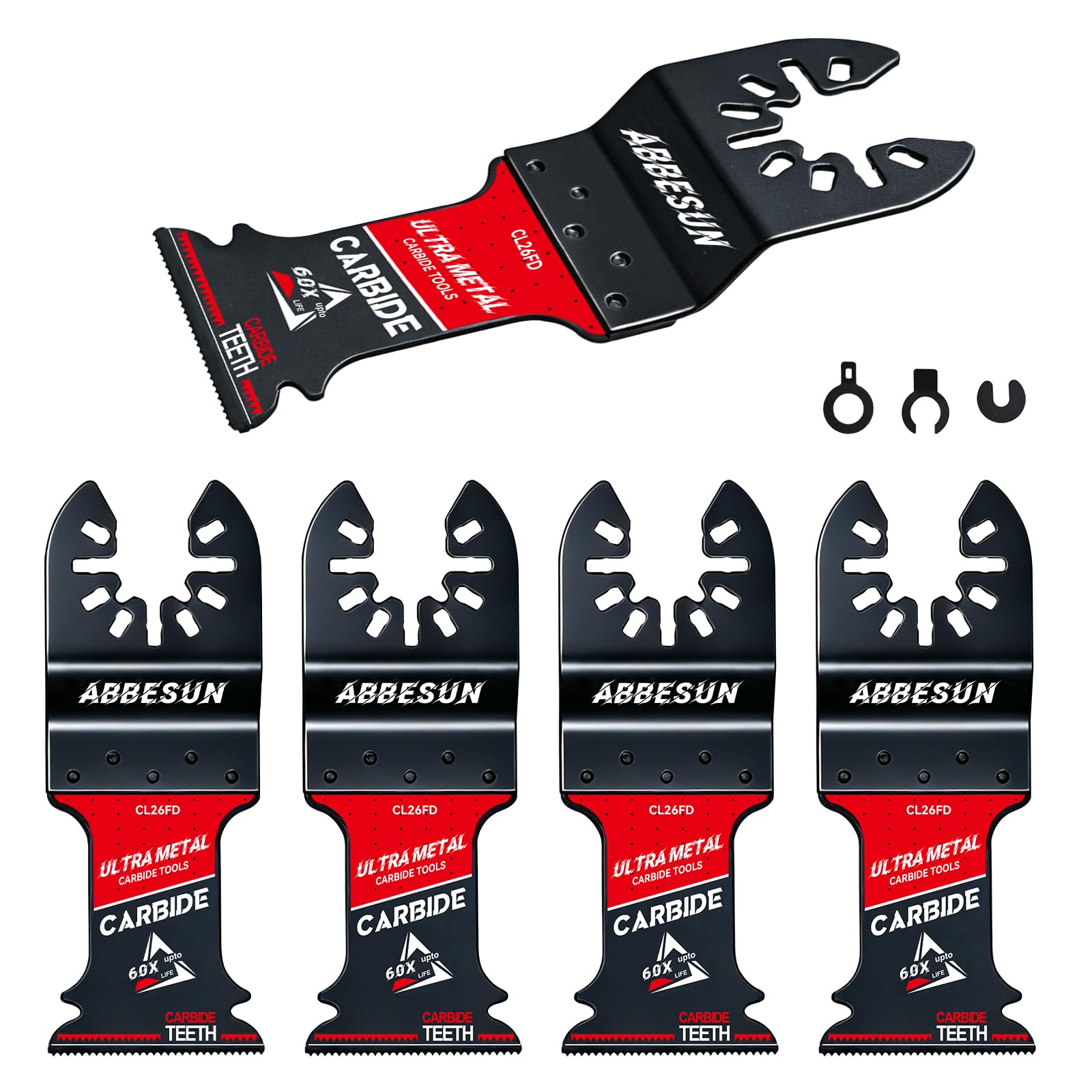 4 Pack Upgraded TiCN Carbide Oscillating Saw Blades for Nails Cutting | Heavy Duty Multit…