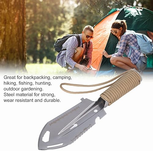 Miniatura 5 de Paleta de camping, mini paleta de mochilero, multifuncional, acero inoxidable para jardinería, plantación, supervivencia al aire libre (verde