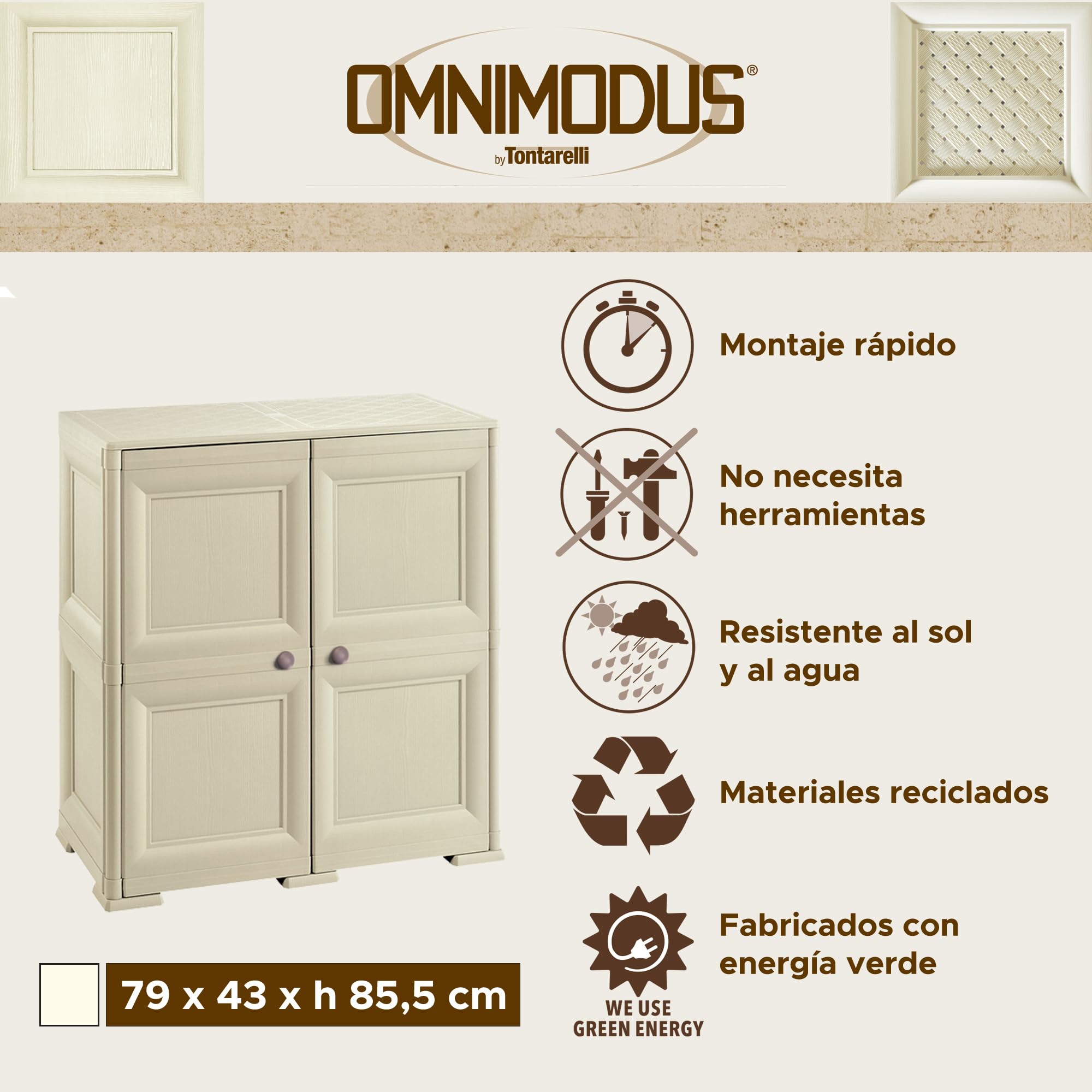 Tontarelli - 4 Estanterías modulares con Soporte para 48 Botellas Gris
