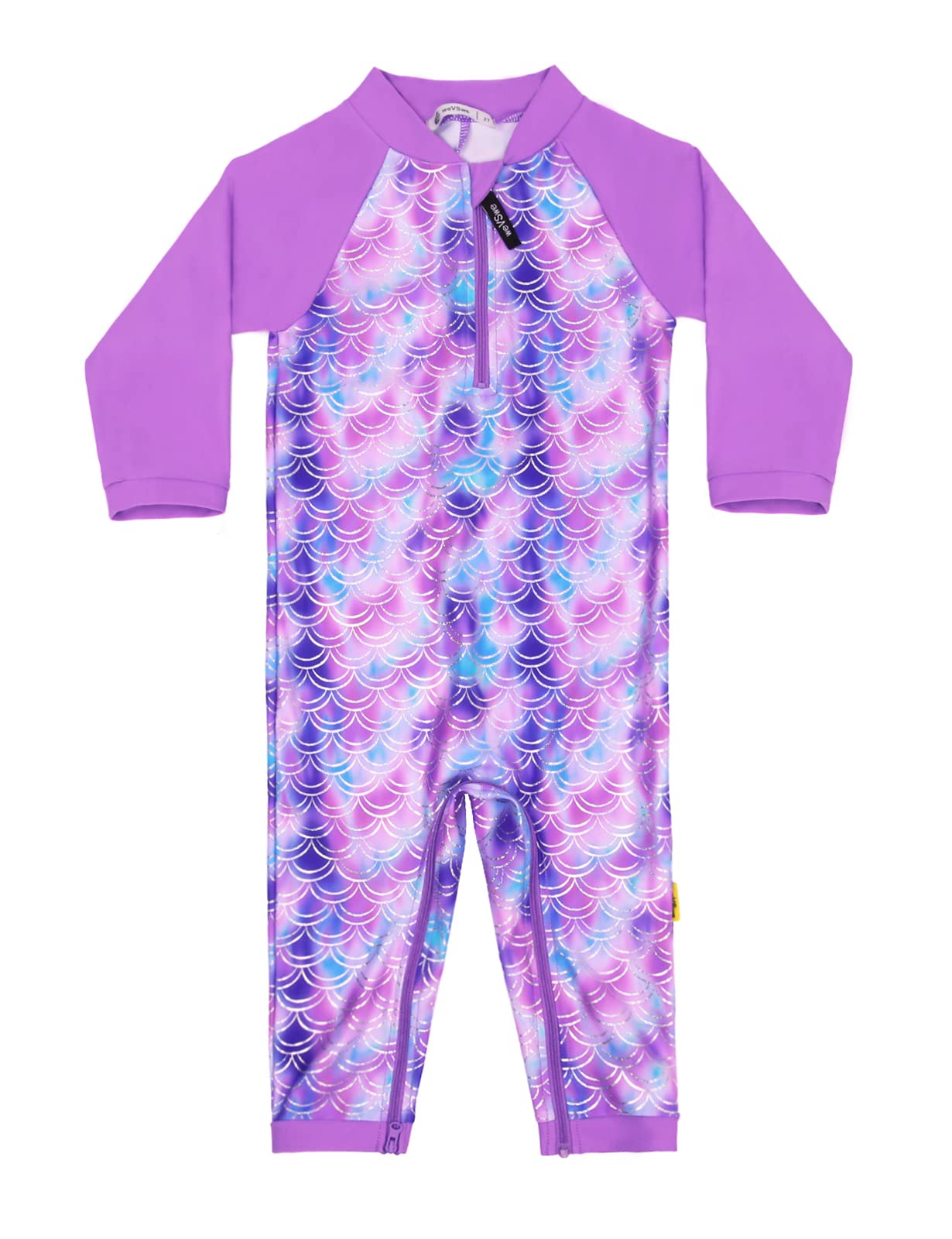 weVSwe Baby Toddler Boy Swimsuit Long Sleeve Baby Swimwear UPF 50+ Sun Protection Rash Guard Swimming Costume with Crotch Zipper 0-3 Years — view 95