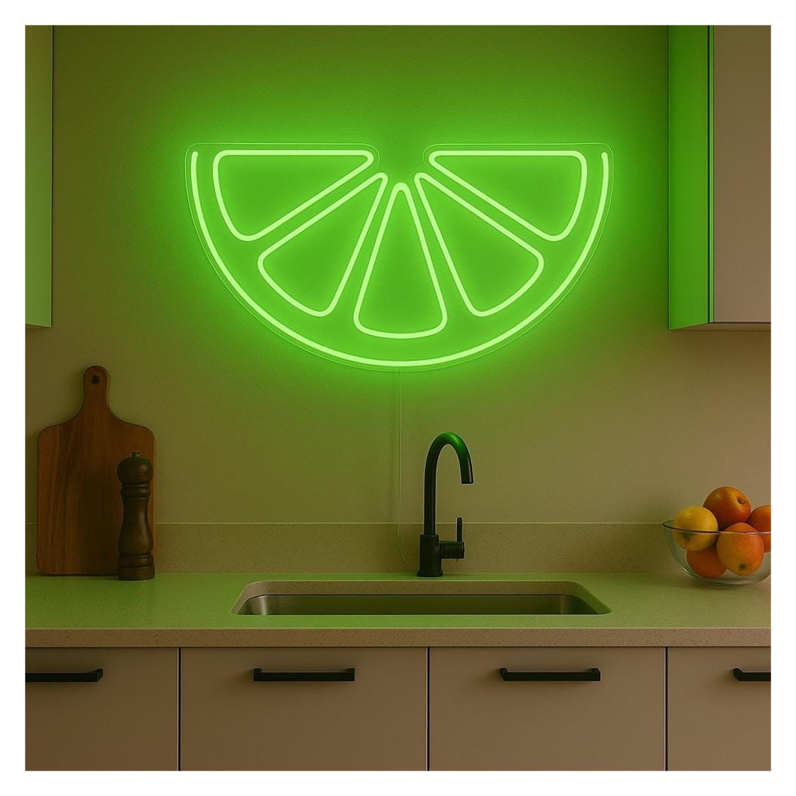 Shouxi E Sign Lamp Lemon Slic Neon Sign, Suitabl For Fruit Shop Or Bar Wall Decor With Dimmabl 51Cm