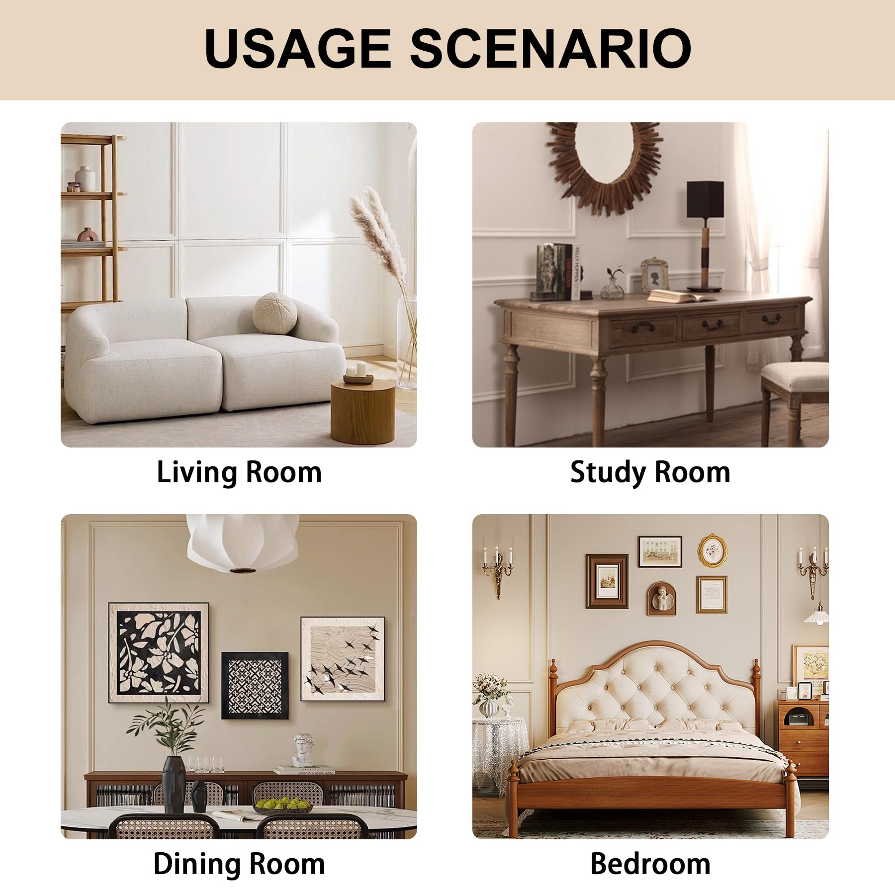Hungbak 4-Set von 61cm x 61cm Vorgeschnittene Akzent Wand Formteil Trim Kit, Peel und Stick vorgefertigte Wainscoting Panels für Innendekoration, bereit, Stuhl Schienen Moulding