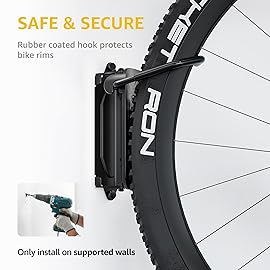 monTEK Swivel Bike Wall Mount, Bike Hangers for Garage, Space-Saving Vertical Bike Rack, Sturdy Bike Storage Rack Holds Up to 66lbs, Easy to Install, Black