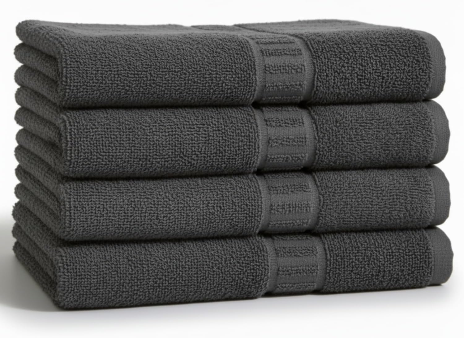 Bath Towels 27x54 Pack of 4 Soft, Absorbent, Quick-Dry Premium Cotton Bathroom Towels for Home, Gym & Pool Charcoal Grey