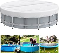 Vista 1 de Cubierta redonda para piscina, cubiertas solares de piscina de 15 pies para piscinas sobre el suelo, cubierta de bañera de hidromasaje, impermeable