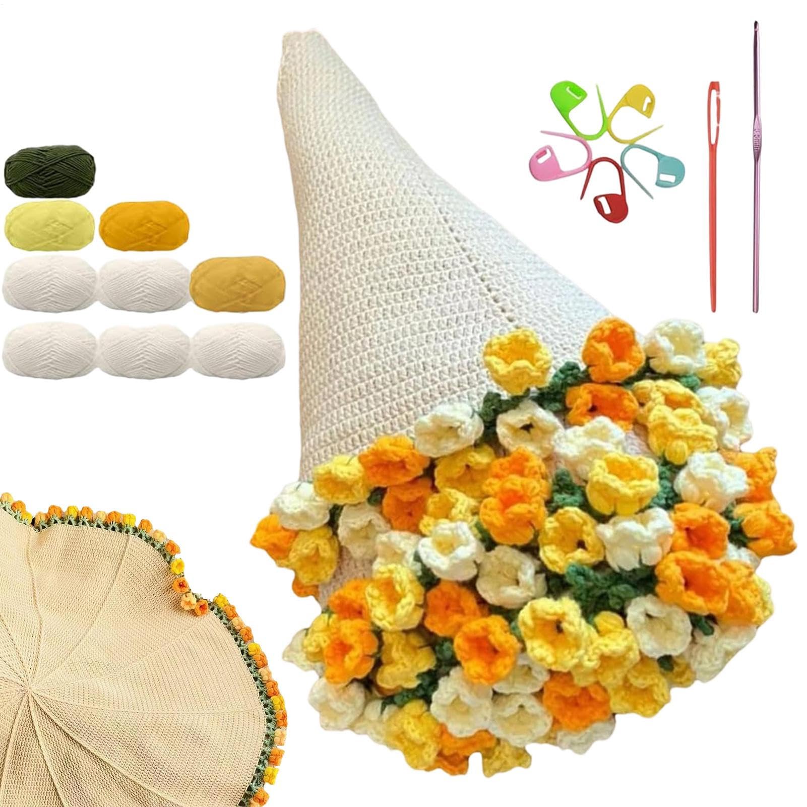 Bouquet de crochet DIY et sac de matériel pour débutants complet