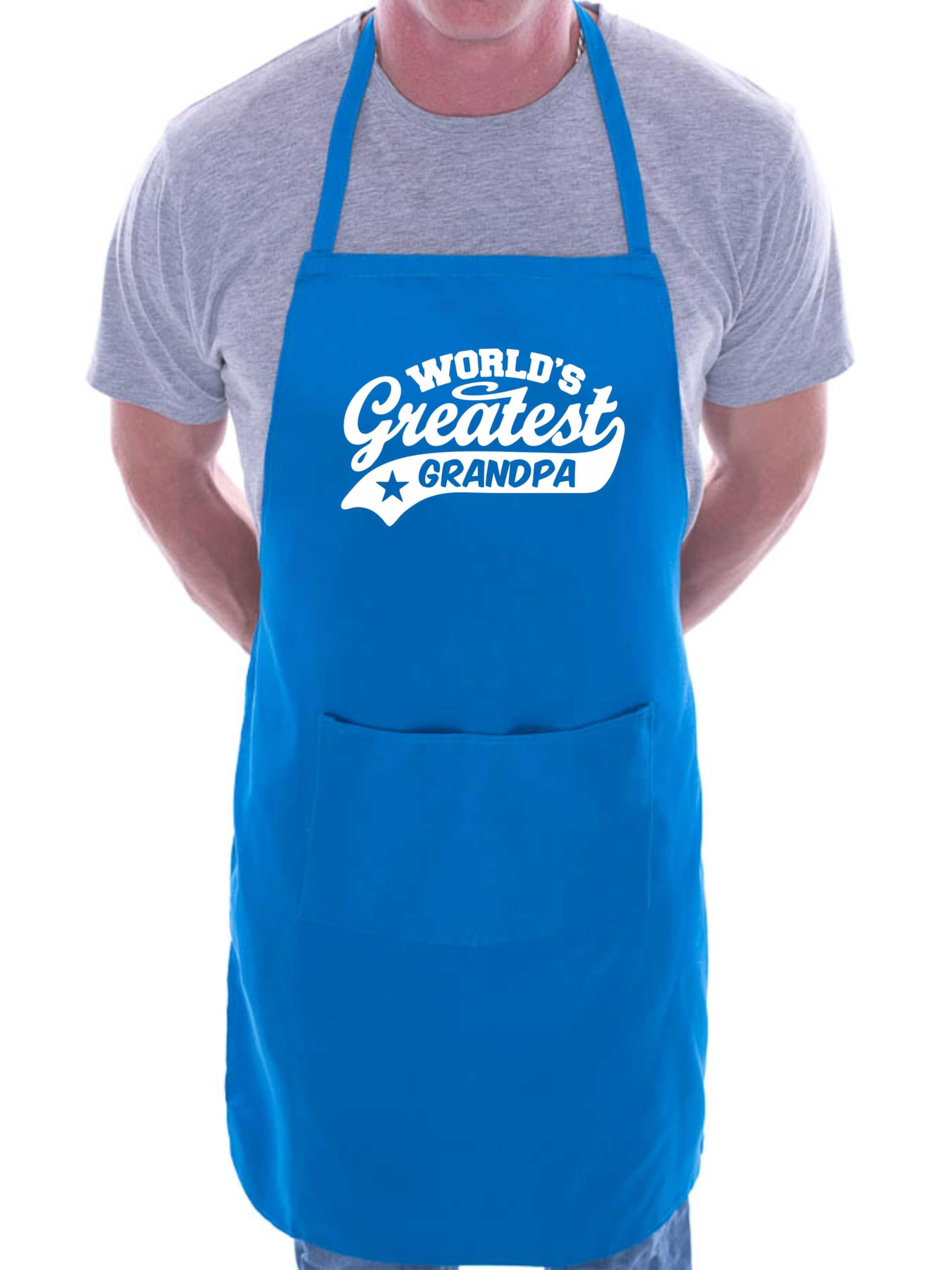 Print4u Unisex Blue Apron Greatest Grandpa Gift For Him Birthday Father's Day Present
