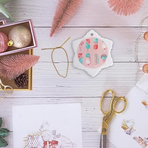 Miniatura 6 de 3dRose Andrea Haase arte ilustración, diseño de helados Popsicle patrón en Retro colores Pastel  adornos