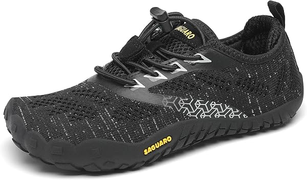 SAGUARO Kinder Barfußschuhe Atmungsaktiv rutschfest Wanderschuhe Leicht Weich Sportschuhe Laufschuhe, Gr.24-36 - 1
