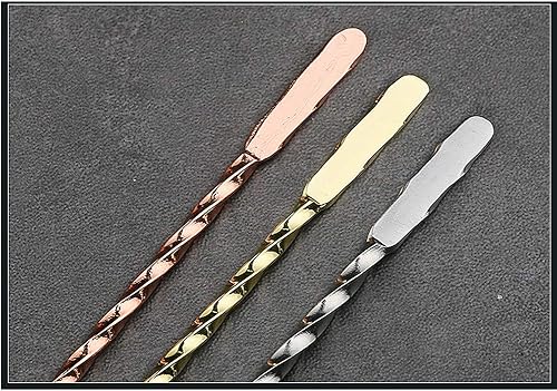 Miniatura 5 de Agitadores de bebidas de café de acero inoxidable para mezclar bebidas de cóctel Swizzle Stick con pequeñas paletas rectangulares multicolor
