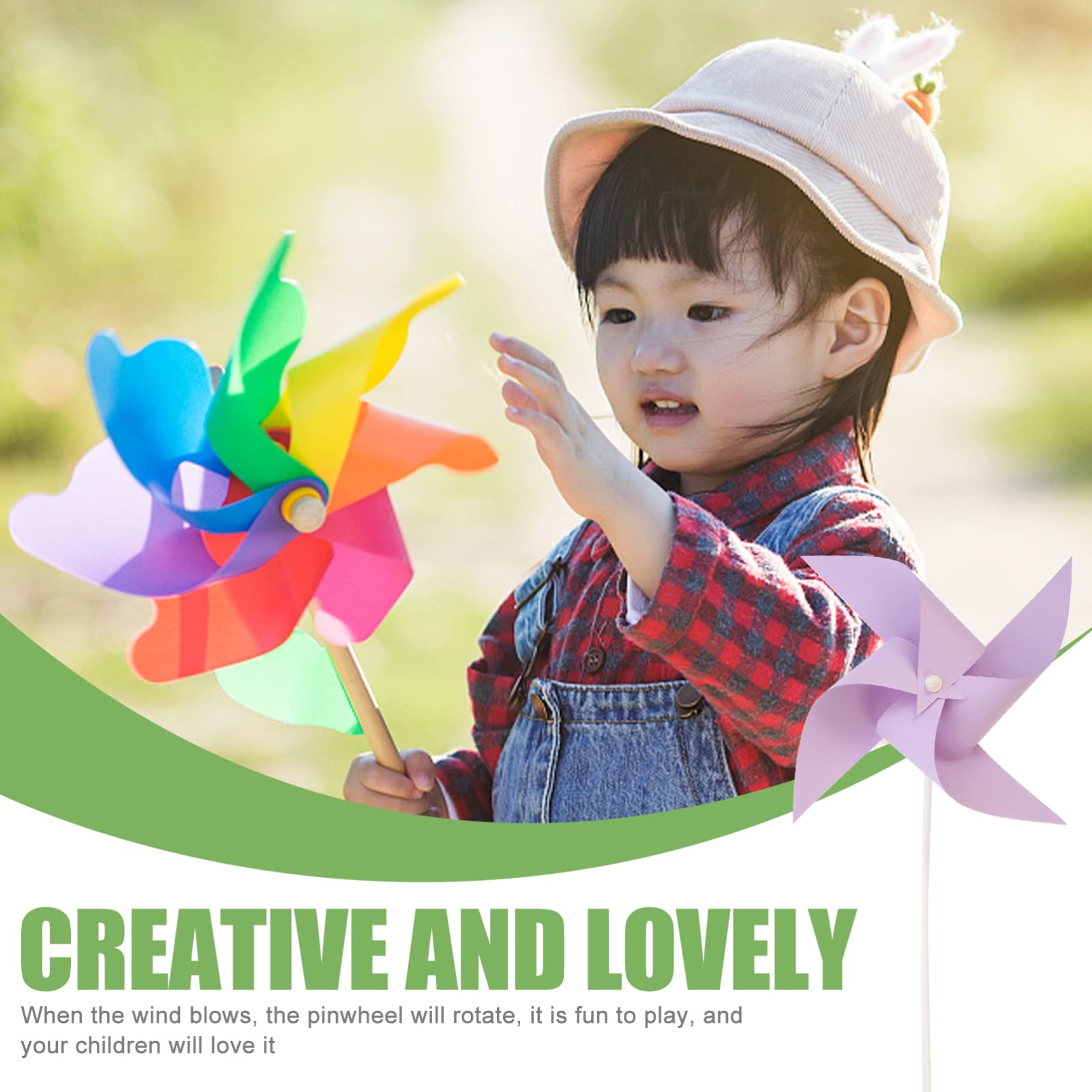 COHEALI Molinillos de Viento de Papel para Niños 8 Piezas Colores Mezclados para Manualidades Creativas Montaje y Dibujo Juguetes Educativos para Fiestas y Actividades Familiares