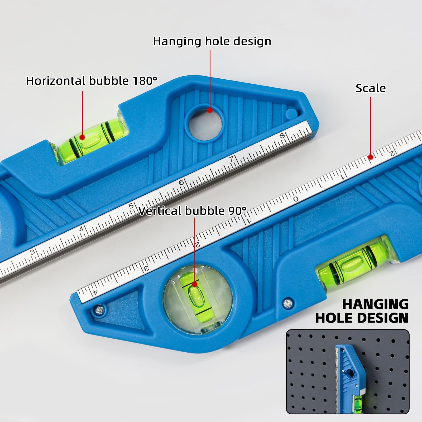 WBE Torpedo Level Set - 4 Piece, Magnetic & V-Groove -3