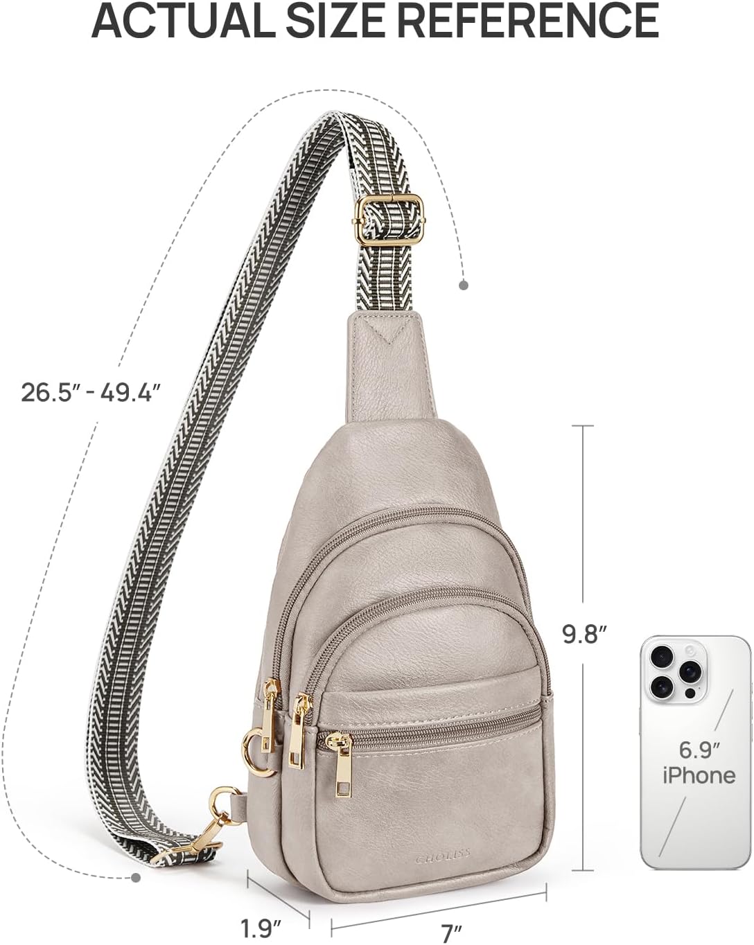 CHOLISS Anti Theft Small Sling Bag for Women and Men RFID Leather Crossbody Bags Fanny Pack Chest Bag Travel Purse Daypacks - Image 5