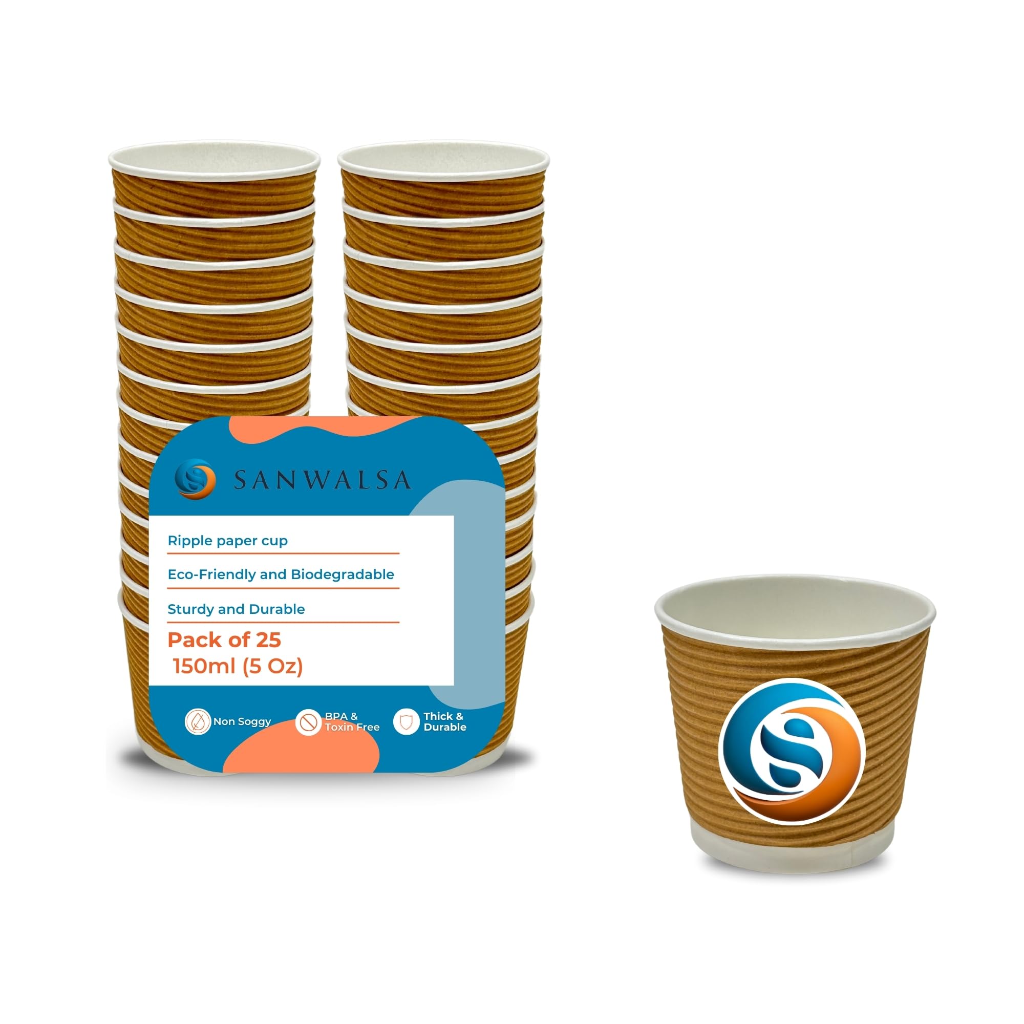 See full amazon price history chart for SANWALSA (150 ml,Brown- Pack of 25-Piece, Paper Disposable Ripple Cup Eco-Friendly, Safe & Hygienic for Juice,Coffee,Tea,Home,Office,Party & Wedding Events SANWALSA (150 ml,Brown- Pack of 25-Piece, Paper Disposable Ripple Cup Eco-Friendly, Safe & Hygienic for Juice,Coffee,Tea,Home,Office,Party & Wedding Events (B08WRL7NBR) Amazon Price History, Amazon Price Tracker