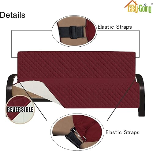 Miniatura 871 de Easy-Going - Funda reversible para sofá, resistente al agua, con varillas de espuma y correas elásticas, protector de muebles para mascotas y perros