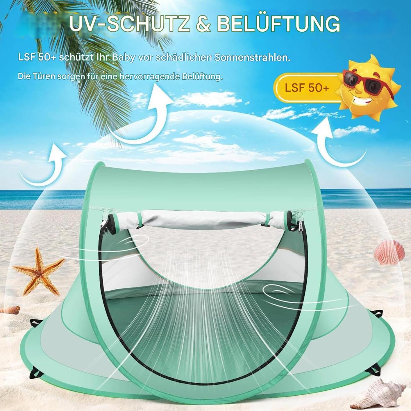 Pop-up per bambini – cupola portatile pieghevole casetta giocattolo all'aperto | protezione solare per vacanze, campeggio, piscina, viaggi, cortile, facile da montare, rete leggera e traspirante
