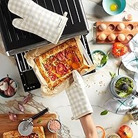 Vista 5 de KitchenAid Gingham Oven Mitt 2-Pack Set, Milkshake, 7"x13
