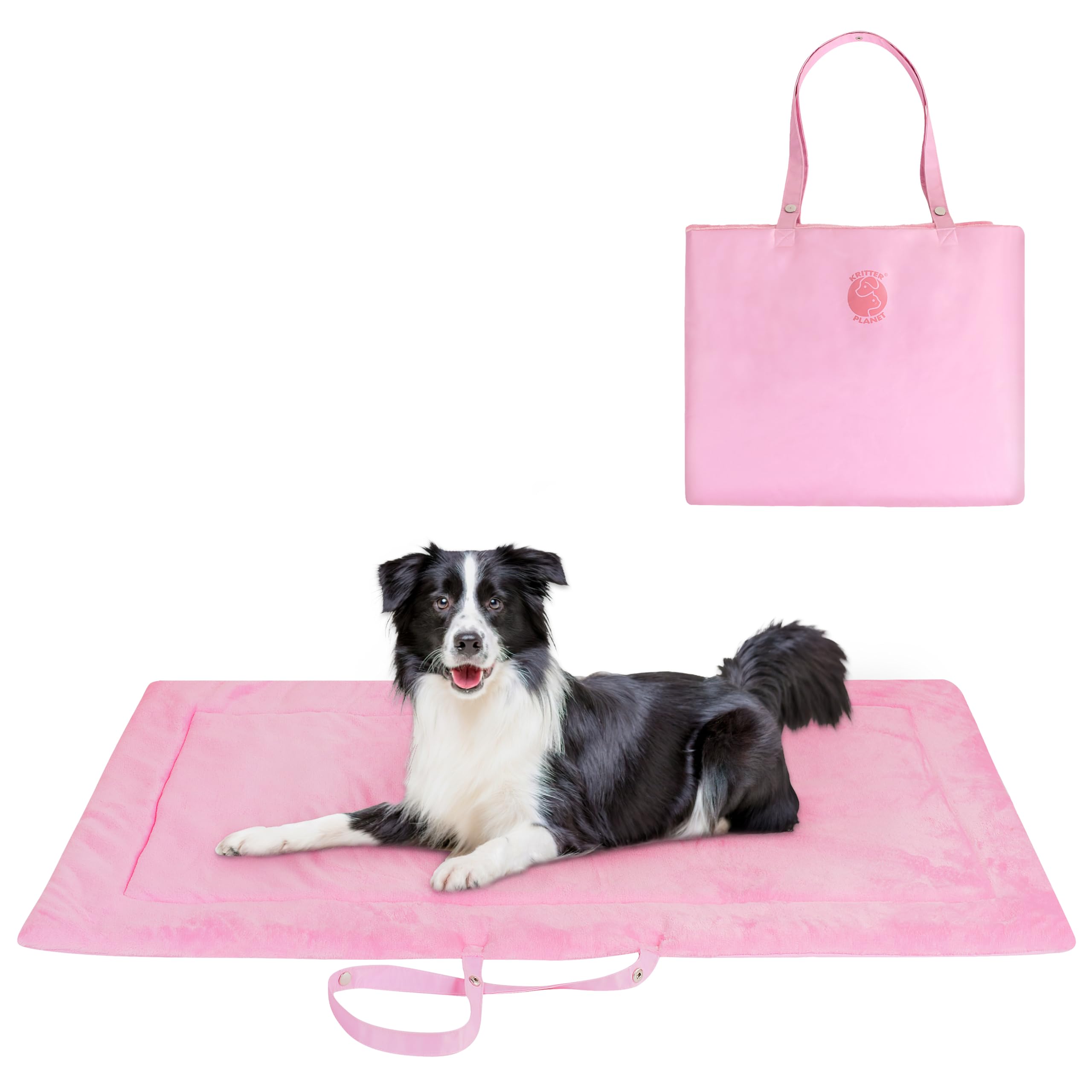 Kritter Planet wasserdichte Katze Hundematte, Faltbare Waschbare Haustier Outdoor Hundedecke für Reisen Camping Outdoor, Faltbare Haustiermatte mit Griffen, Kleine Mittlere Hundebettdecke 127 x 70CM