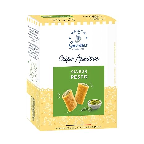 Maison Gavottes - Small Filled Crepes with Pesto Filling - Millcrepes - 110 g Quantity: 1 Piece