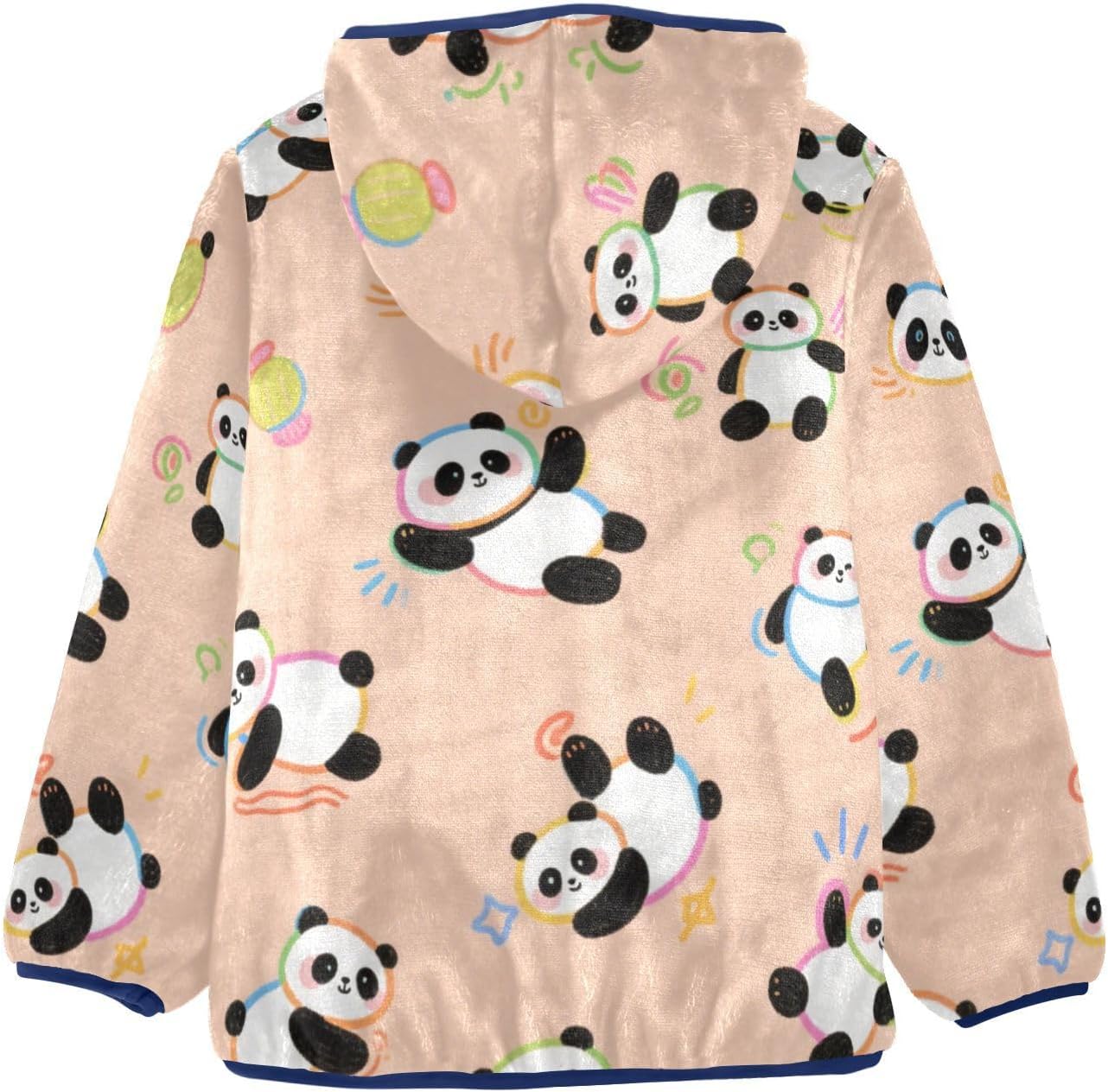 Cartoon Panda Pink Toddler Winter Jackets Children Plush Outerwear Navy Blue Fall Baby Boy Clothes
